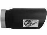Mach Force-Xp 409 Stainless Steel Clamp-on Exhaust Tip Black 5 Inch Inlet x 6 Inch Outlet x 12 Inch L aFe Power