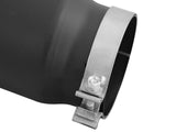 Mach Force-Xp 409 Stainless Steel Clamp-on Exhaust Tip Black 5 Inch Inlet x 6 Inch Outlet x 12 Inch L aFe Power