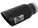 Mach Force-Xp 409 Stainless Steel Clamp-on Exhaust Tip Black Left Side Exit 5 Inch Inlet x 7 Inch Outlet x 15 Inch L aFe Power