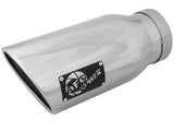 Mach Force-Xp 304 Stainless Steel Clamp-on Exhaust Tip Polished Left Side Exit 5 Inch Inlet x 7 Inch Outlet x 15 Inch L aFe Power
