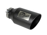 Mach Force-Xp 409 Stainless Steel Clamp-on Exhaust Tip Black 5 Inch Inlet x 8 Inch Outlet x 15 Inch L aFe Power