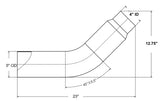 4"ID x 5"OD x 23" Long Polished 304SS Elbow Turn Down Turn Up Exhaust Tip +Clamp