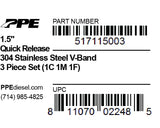 1.5 Inch V Band 3 Pc Set Ssc/Ssf 1C 1M 1F QR PPE Diesel