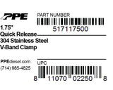 1.75 Inch V Band Clamp Stainless Steel Quick Release PPE Diesel