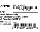 1.75 Inch V Band 3 Pc Set Ssc/Ssf 1C1M1F QR PPE Diesel