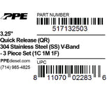 3.25 Inch V Band 3 Pc Set 1C 1M 1F QR PPE Diesel