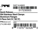 3.0 Inch QR Aluminum V-Band 1C 1M 1F PPE Diesel