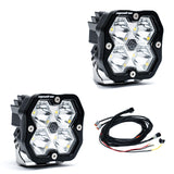 Squadron 2.0 Sport Black LED Auxiliary Light Pod Pair Universal Clear Baja Designs