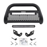 RC2 LR Bull Bar with Mounting Brackets and Single Row 20 Inch Light Bar Kit Textured Black 2014-2015 Sierra 1500 Go Rhino