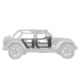 Trailline Tube Door Rear Textured Black For 2007-2018 Jeep Wrangler JK Go Rhino