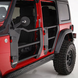 Trailline Tube Door Rear Textured Black 2018-2026 Jeep Wrangler JL 2020-2025 Jeep Gladiator Go Rhino