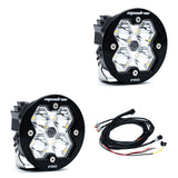 Squadron-R 2.0 Pro Black LED Auxiliary Light Pod Pair Universal Clear Baja Designs