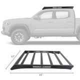 Ceros Low Profile Roof Rack Textured Black 2016-2023 Toyota Tacoma Go Rhino