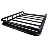 SRM500 Flat Platform Roof Rack With Side & Rear Rail Kit Textured Black Go Rhino