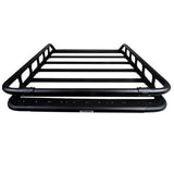 SRM500 Flat Platform Roof Rack With Side & Rear Rail Kit Textured Black Go Rhino