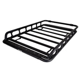 SRM500 Flat Platform Roof Rack With Side & Rear Rail Kit Textured Black Go Rhino