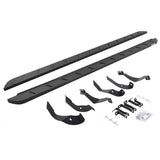RB10 Slim Line Running Boards 87 Inch With Mounting Brackets Curved Textured Black 2015-2019 Silverado/Sierra 2500 HD Go Rhino