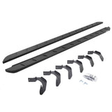 RB10 Slim Line Running Boards With Mounting Brackets Curved Textured Black 2005-2026 Nissan Frontier Go Rhino