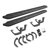RB10 Running Boards With Mounting Brackets & 2 Pairs of Drop Steps Kit Protective Bedliner Coating 2014-2024 Toyota 4Runner Go Rhino