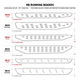 RB10 Running Boards Complete Kit: RB10 Running board + Brackets + 2 pair RB10 Drop Steps Textured Black 2023-2026 Toyota Sequoia Go Rhino