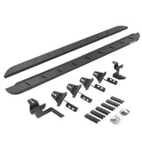 RB10 Slim Line Running Boards With Mounting Brackets Textured Black For 2007-2018 Jeep Wrangler JK 4 Door Go Rhino