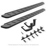 RB10 Running Boards With Mounting Brackets & 1 Pair of Drop Steps Kit Textured Black For 2007-2018 Jeep Wrangler JK Go Rhino