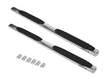 4 Inch OE Xtreme SideSteps With Mounting Bracket Kit Polished Stainless Steel 2007-2013 Silverado/Sierra 1500/2500 HD Go Rhino