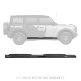 4 Inch OE Xtreme SideSteps With Mounting Bracket Kit Textured Black 2021-2025 Ford Bronco Go Rhino