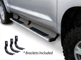 5 Inch OE Xtreme Low Profile SideSteps With Mounting Bracket Kit Polished Stainless Steel 2022-2026 Toyota Tundra Go Rhino