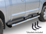 6 Inch OE Xtreme Composite SideSteps Kit 80 Inch Long Chrome + Brackets Chrome 2007-2021 Toyota Tundra Go Rhino