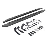 RB20 Slim Line Running Boards With Mounting Brackets Protective Bedliner Coating 2015-2018 Silverado/Sierra 2500 HD/3500 HD Extended Cab Go Rhino