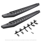 RB20 Running Boards With Mounting Brackets Textured Black 2014-2018 Silverado/Sierra 1500/2500 HD Go Rhino
