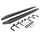 RB10 Slim Line Running Boards With Mounting Brackets Angled Textured Black 2009-2014 Dodge Ram 1500 Extended Cab Go Rhino