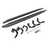 RB10 Slim Line Running Boards With Mounting Brackets Protective Bedliner Coating 2015-2018 Ram 1500 Go Rhino
