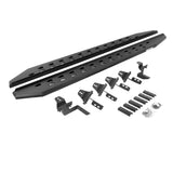 RB10 Slim Line Running Boards Angled With Mounting Brackets Textured Black For 2007-2018 Jeep Wrangler JK Go Rhino