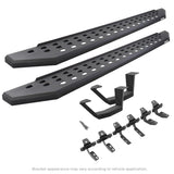 RB20 Running Boards With Mounting Brackets & 1 Pair of Drop Steps Kit Textured Black For 2007-2018 Jeep Wrangler JK Go Rhino