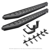 RB20 Running Boards With Mounting Brackets & 1 Pair of Drop Steps Kit Protective Bedliner Coating For 2018-2025 Jeep Wrangler JL Go Rhino
