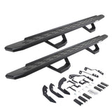RB30 Running Boards with Mounting Brackets & 2 Pairs of Drops Steps Kit Textured Black 2015-2018 Silverado/Sierra 2500 HD/3500 HD Go Rhino