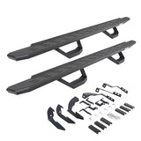 RB30 Running Boards with Mounting Brackets & 2 Pairs of Drops Steps Kit Protective Bedliner Coating 2015-2018 Silverado/Sierra 2500 HD/3500 HD Go Rhino
