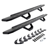 RB30 Running Boards with Mounting Brackets & 2 Pairs of Drops Steps Kit Textured Black 2014-2018 Silverado/Sierra 1500/2500 HD Go Rhino
