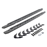 RB30 Slim Line Running Boards with Mounting Bracket Kit Textured Black 2014-2018 Silverado/Sierra 1500/2500 HD Go Rhino