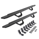 RB30 Running Boards with Mounting Brackets & 2 Pairs of Drops Steps Kit Protective Bedliner Coating 2019-2026 Silverado/Sierra 1500/2500 HD Go Rhino