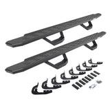RB30 Running Boards with Mounting Brackets & 2 Pairs of Drops Steps Kit Protective Bedliner Coating 2014-2018 Silverado/Sierra 1500 2015-2018 Silverado/Sierra 2500 HD/3500 HD Go Rhino