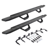 RB30 Running Boards with Mounting Brackets & 2 Pairs of Drops Steps Kit Textured Black 2009-2014 Dodge Ram 1500 Go Rhino