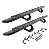 RB30 Running Boards with Mounting Brackets & 2 Pairs of Drops Steps Kit Textured Black 2009-2025 Dodge Ram 150/2500/3500 Go Rhino