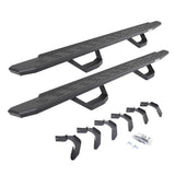 RB30 Running Boards with Mounting Brackets & 2 Pairs of Drops Steps Kit Protective Bedliner Coating 2004-2014 Ford F-150 Go Rhino