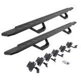 RB30 Running Boards with Mounting Brackets & 2 Pairs of Drops Steps Kit Protective Bedliner Coating 2004-2014 Ford F-150 Go Rhino
