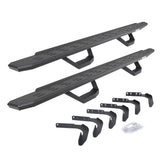 RB30 Running Boards with Mounting Brackets & 2 Pairs of Drop Steps Kit Portective Bedliner Coating 1999-2016 Ford F-250/F-350 Go Rhino