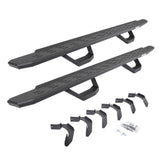 RB30 Running Boards with Mounting Brackets & 2 Pairs of Drops Steps Kit Protective Bedliner Coating 2005-2026 Nissan Frontier Go Rhino