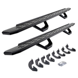 RB30 Running Boards with Mounting Brackets & 2 Pairs of Drops Steps Kit Textured Black 2007-2021 Toyota Tundra Go Rhino